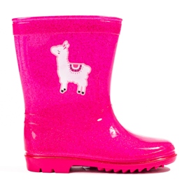 Botas altas niña purpurina rosa