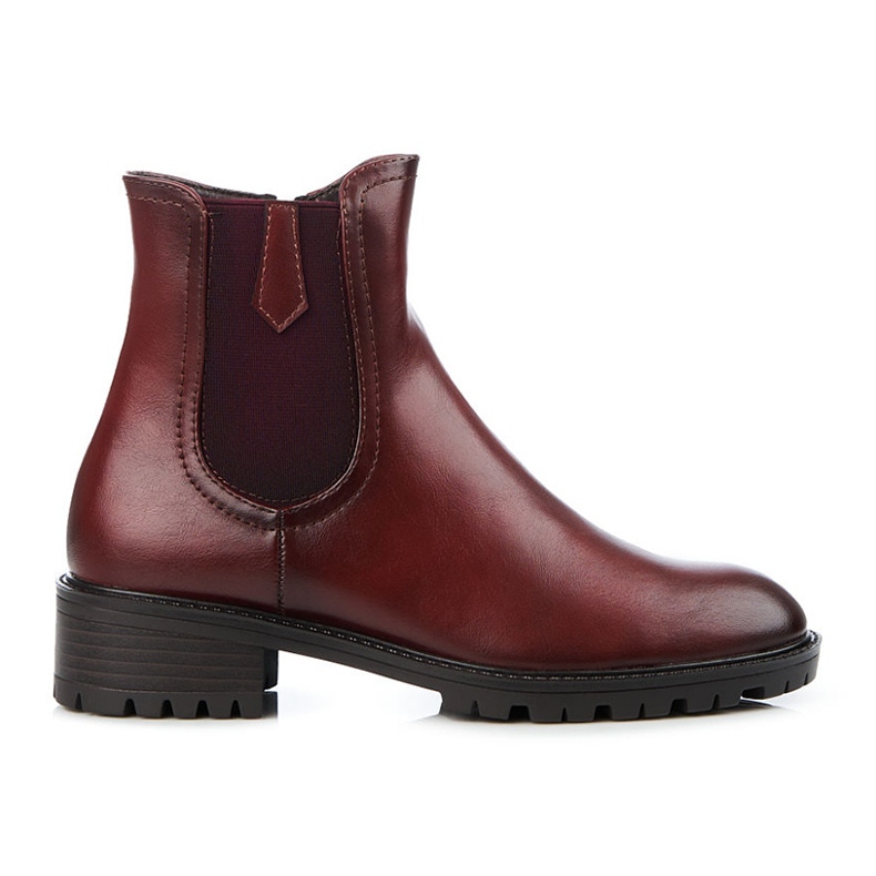 Botines Chelsea bajos Shelovet fabricados en piel ecológica rojo