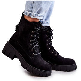 PG1 Botas Cálidas Mujer Ante Con Cremallera Negro Emilien