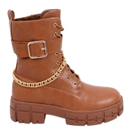 Botas Militares Maude Camel marrón