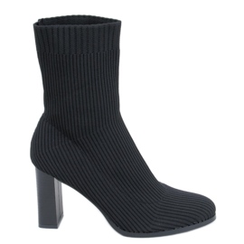 Botas estilo calcetín con tacón alto Hermione Black negro