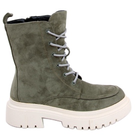 Botas con cordones de ante verde Roisin