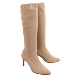 Botas calcetín Rebecca L. KAKI beige