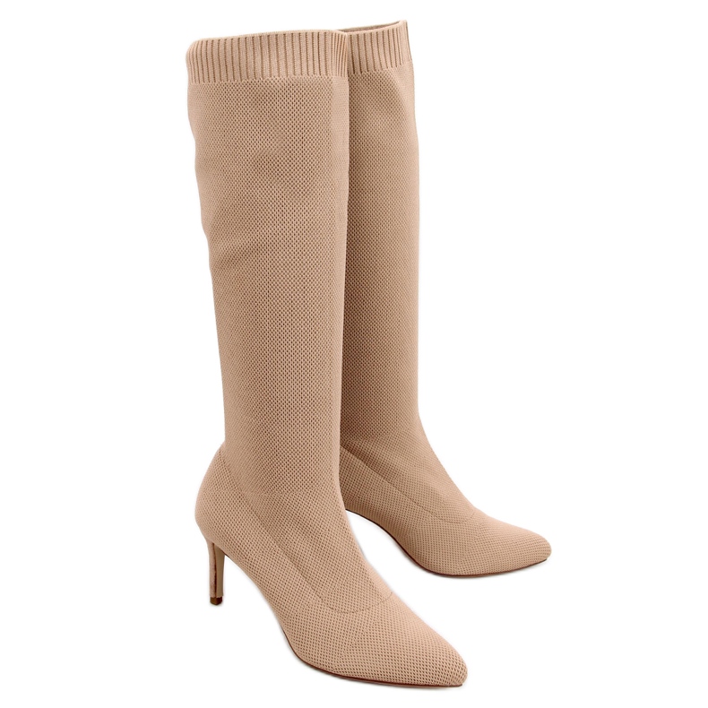 Botas calcetín Rebecca L. KAKI beige