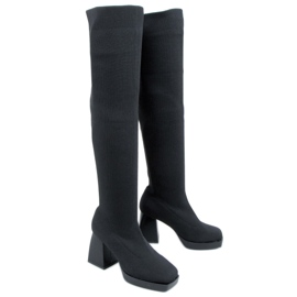 Botas de tacón de Hilary Black negro