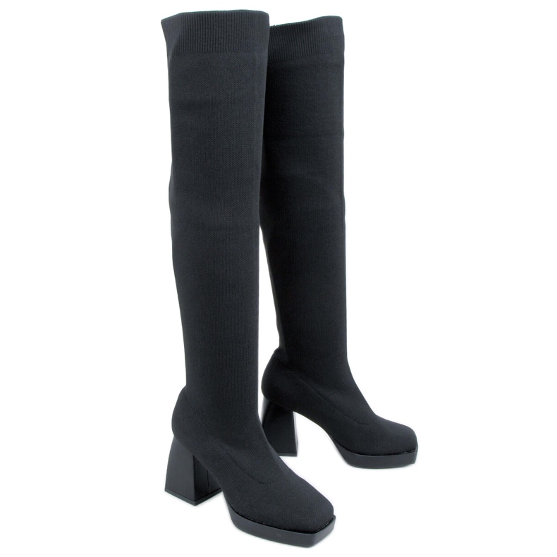 Botas de tacón de Hilary Black negro