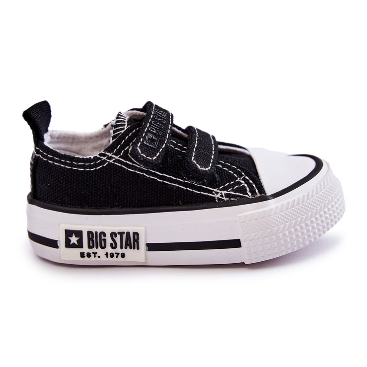 Deportivas Infantiles de Tela Con Velcro Big Star KK374080 Negro-Blanco