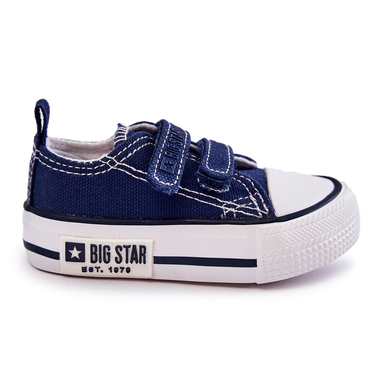 Deportivas Infantiles de Tela Con Velcro Big Star KK374081 Azul Marino