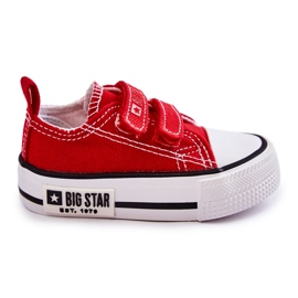 Deportivas Infantiles de Tela Con Velcro Big Star KK374082 Rojo