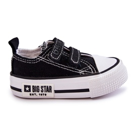 Deportivas Infantiles de Tela Con Velcro Big Star KK374074 Negro-Blanco