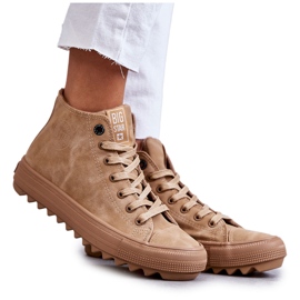 Zapatillas de mujer Big Star High Warm Camel GG274072 beige