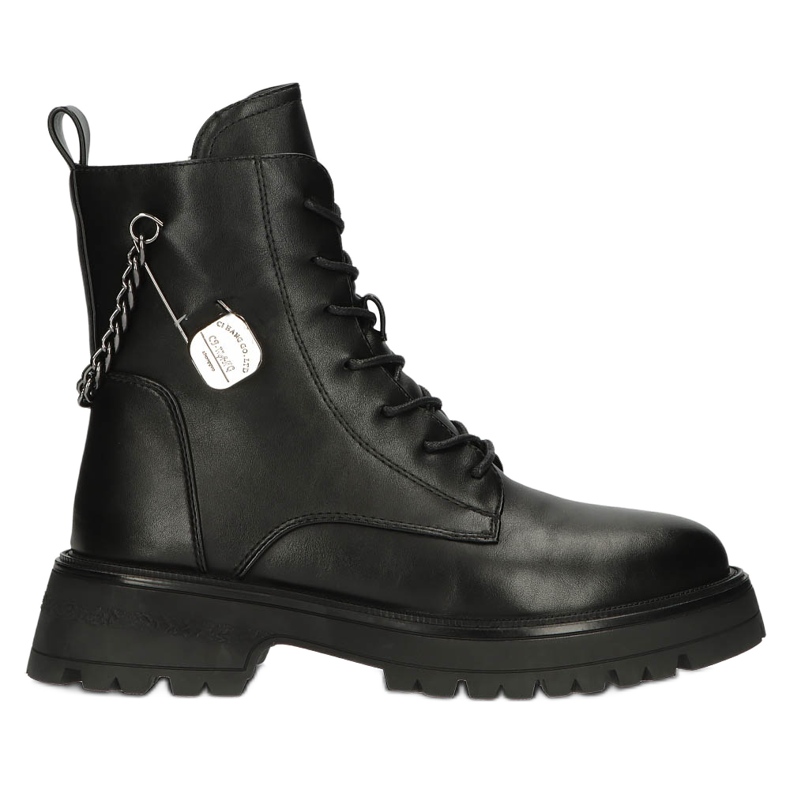 Botas para mujeres con un pin de seguridad y cadena negra Filippo DBT4059 negro