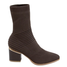 Botines calcetín tacón Tiara Brown marrón