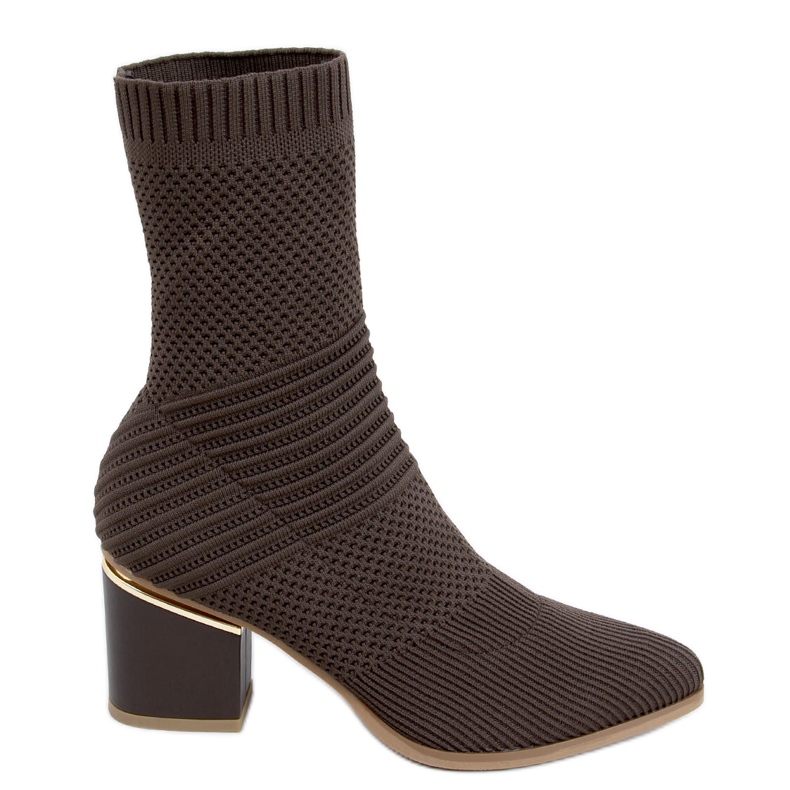 Botines calcetín tacón Tiara Brown marrón Botines calcetín tacón Tiara Brown marrón