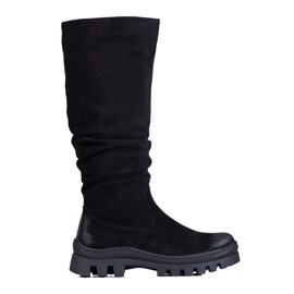 Botas de mujer Vinceza ante con plataforma gruesa negras negro