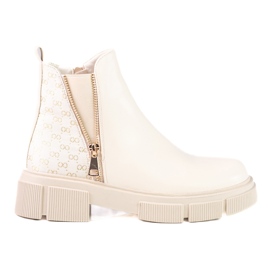 Botas Chelsea beige de mujer en la plataforma Shelovet