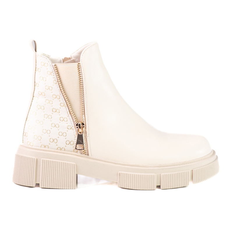 Botas Chelsea beige de mujer en la plataforma Shelovet
