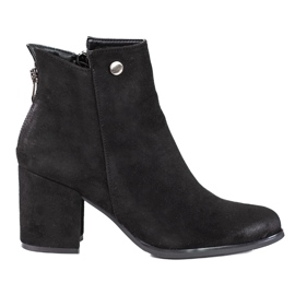 Botas de mujer Shelovet negras con cremallera decorativa en la parte trasera negro