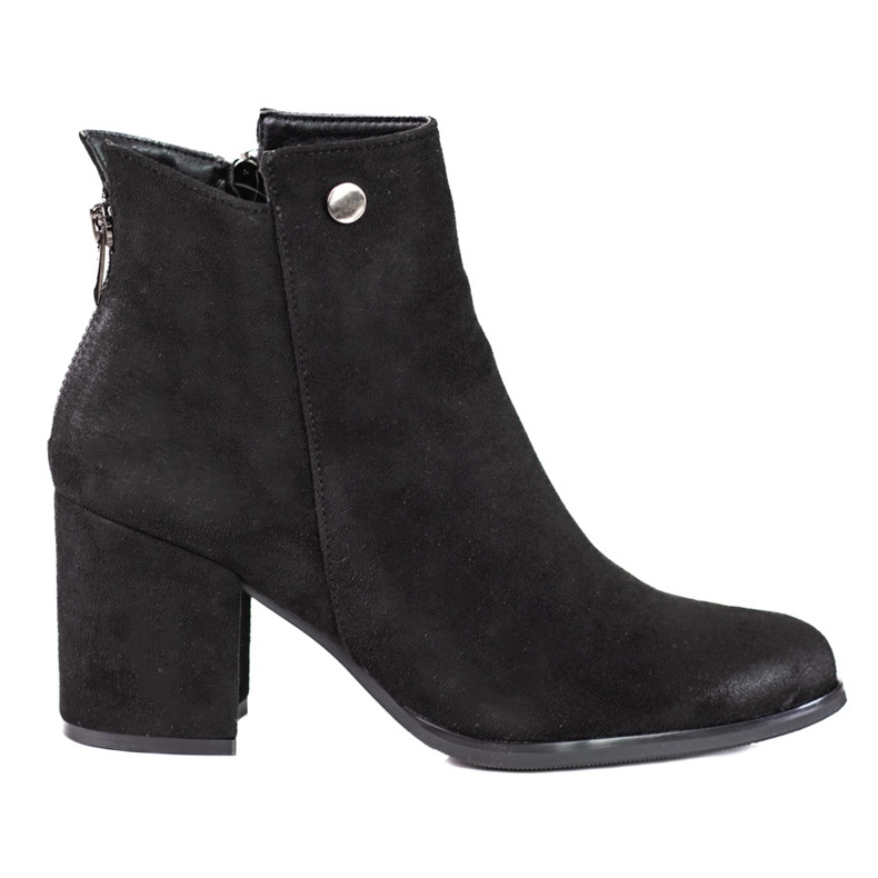 Botas de mujer Shelovet negras con cremallera decorativa en la parte trasera negro