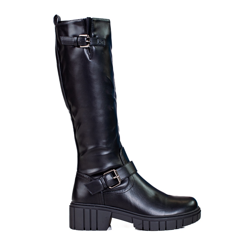 Botas Shelovet de mujer con suela gruesa negro