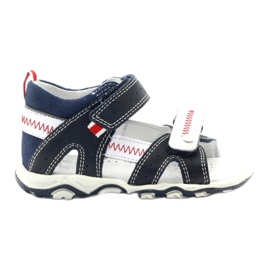 Sandalias de cuero para velcro 81824 Navy/Red Bartek azul