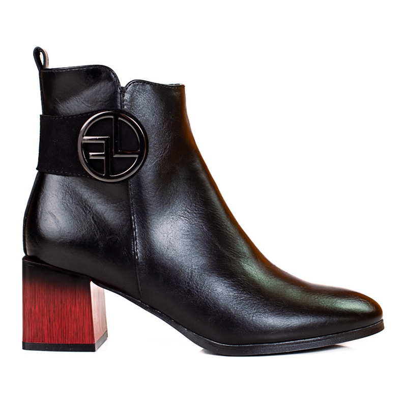 W. Potocki Botas clásicas de mujer en un poste bajo de Potocki. negro W. Potocki Botas clásicas de mujer en un poste bajo de Potocki. negro