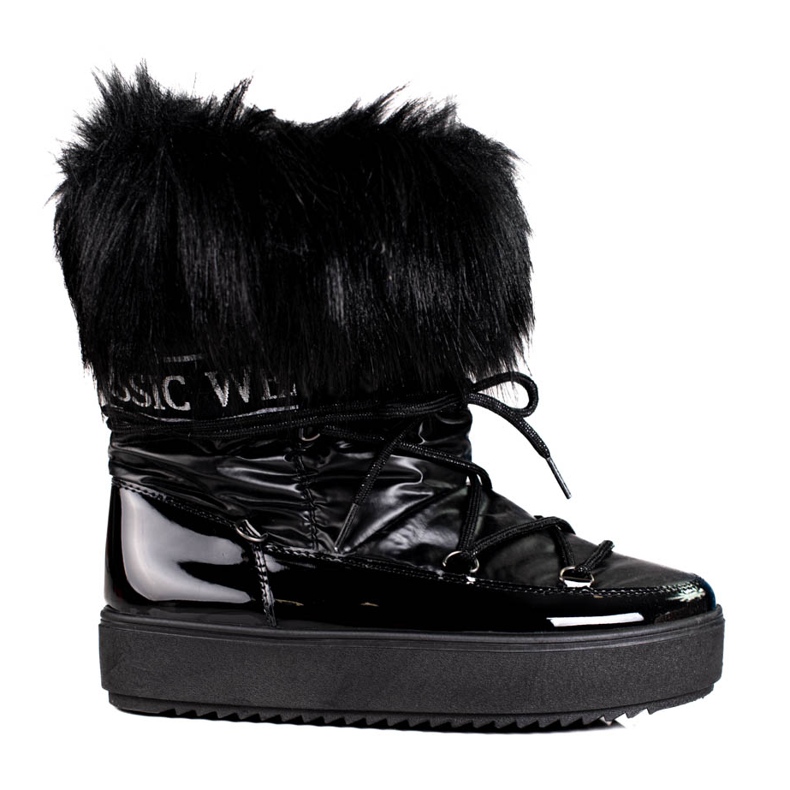 Botas de nieve de mujer negras con pelo Shelovet negro