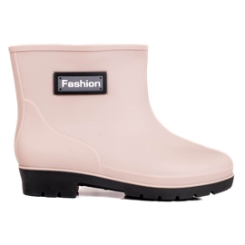 Botas de lluvia de mujer Shelovet beige bajas marrón