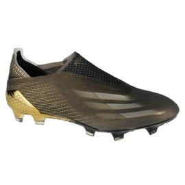 Botas de fútbol adidas X Ghosted + Fg M FX9098 negro dorado dorado Botas de fútbol adidas X Ghosted + Fg M FX9098 negro dorado dorado