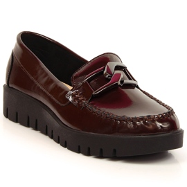Mocasines mujer plataforma burdeos Sergio Leone rojo multicolor Mocasines mujer plataforma burdeos Sergio Leone rojo multicolor