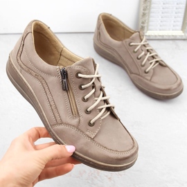Cómodos zapatos mujer Helios piel marrón