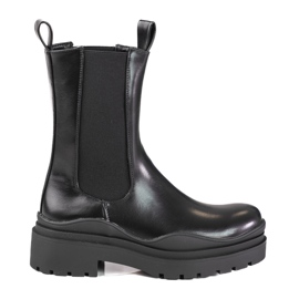 Botines Chelsea altos para mujer en plataforma gruesa Shelovet negro