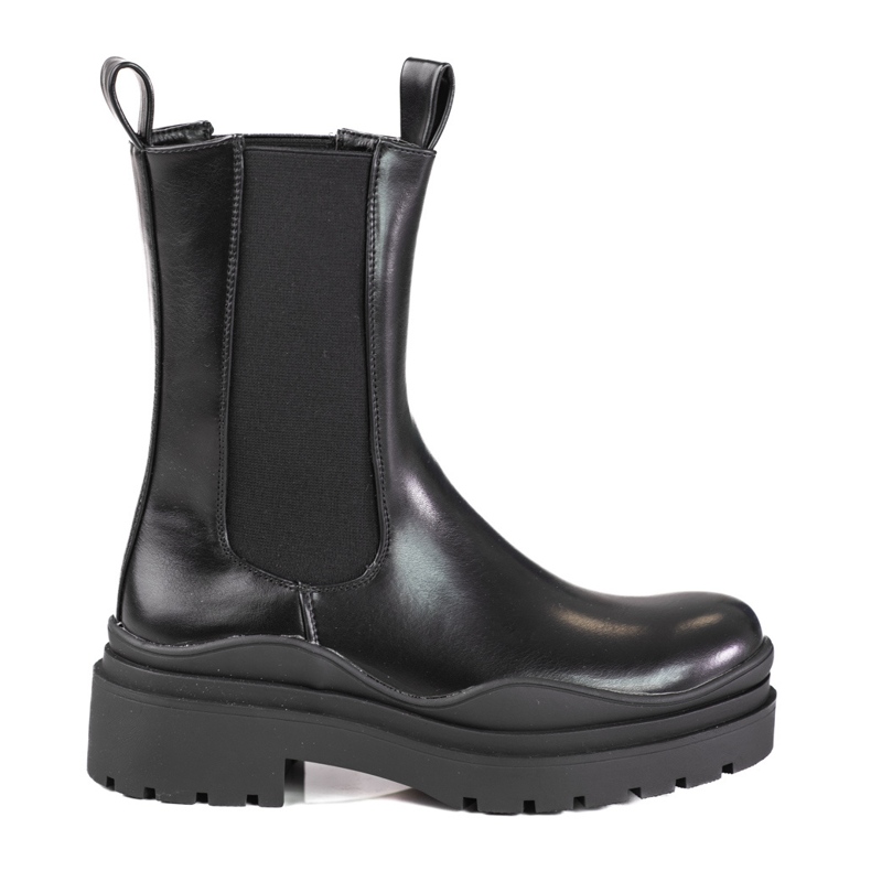 Botines Chelsea altos para mujer en plataforma gruesa Shelovet negro