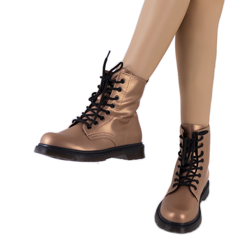 Botas Narfolk rosas marrón multicolor dorado