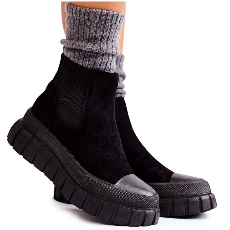 FB2 Botas sin cordones de moda en la plataforma Black Jenna negro FB2 Botas sin cordones de moda en la plataforma Black Jenna negro