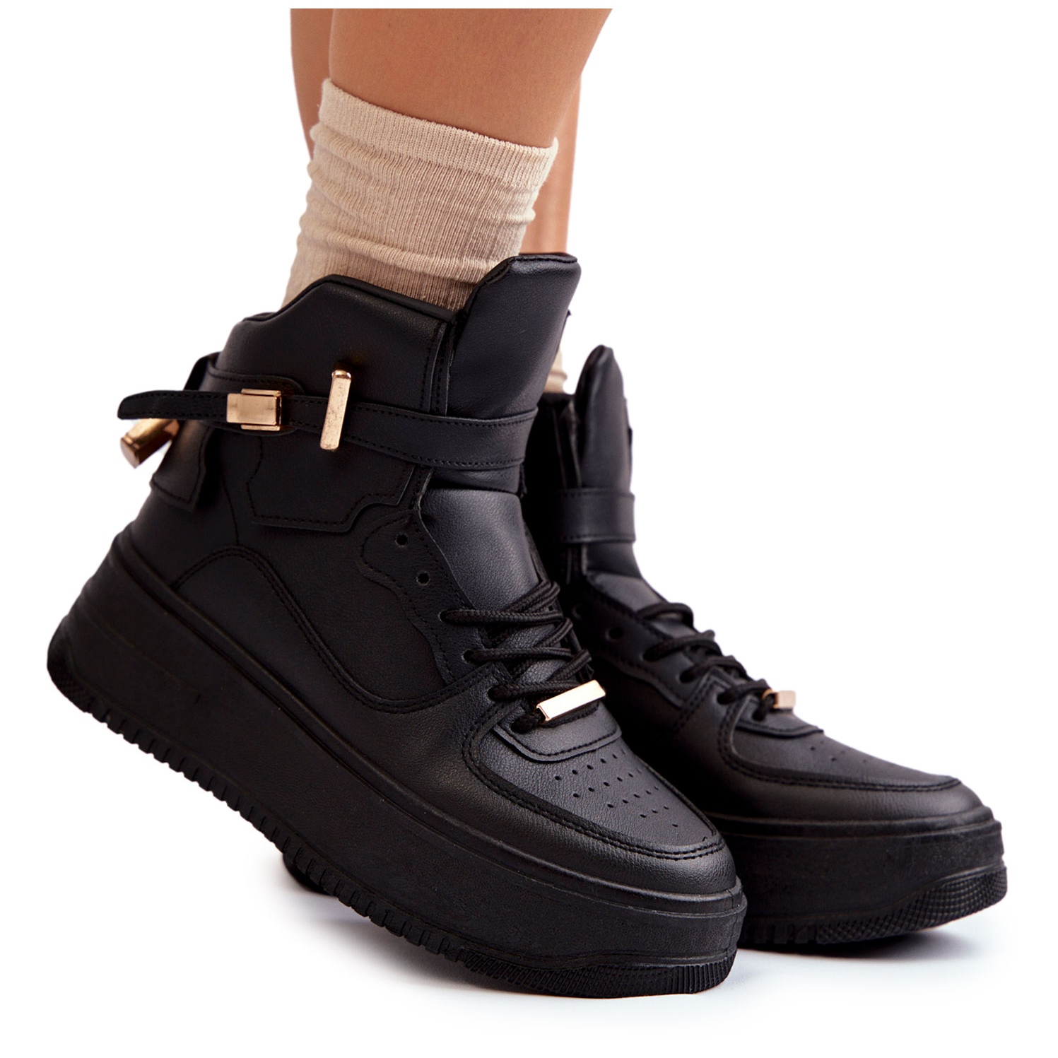 Botitas Vans Bota Negra Plataforma Botas Vans Sk8-Hi Plataforma