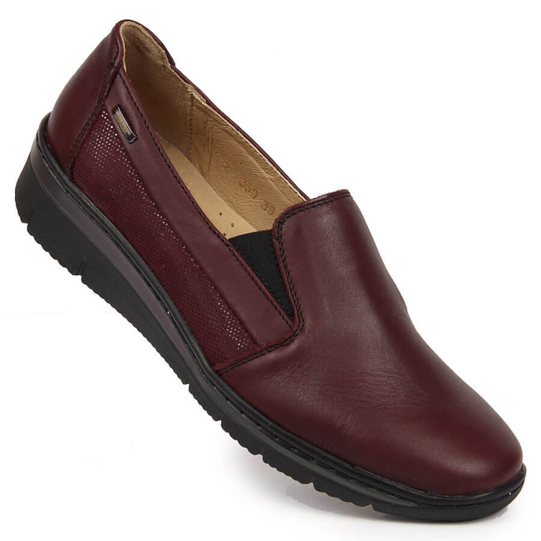 Zapatos mujer piel burdeos Helios 350 rojo