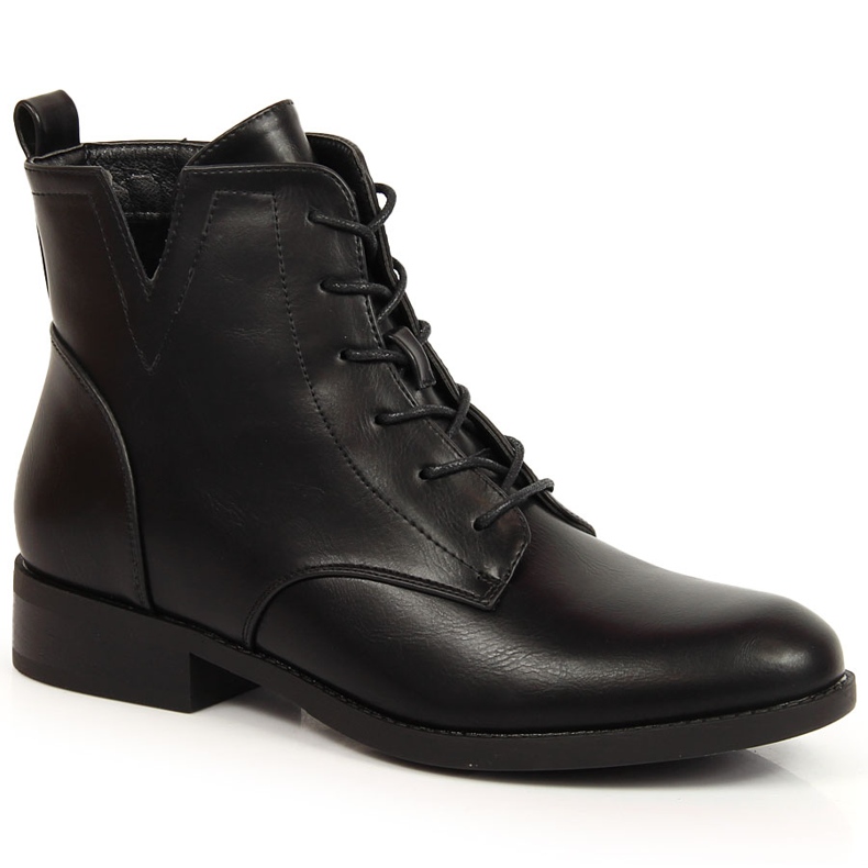 S.Barski Botas negras con cordones y cremallera de S. Barski negro