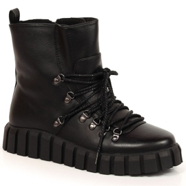 Negro Botas cálidas de mujer con plataforma Potocki WOL108A