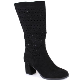 Botas de piel de ante negro para mujer de Daszyński