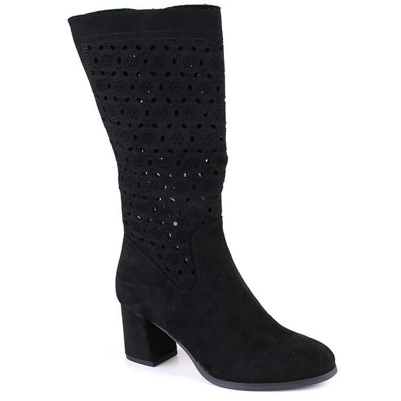 Botas de piel de ante negro para mujer de Daszyński Botas de piel de ante negro para mujer de Daszyński