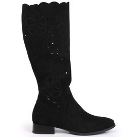 M. DASZYŃSKI Botas mujer ante calado Daszyński negro