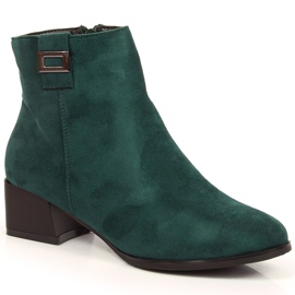M. DASZYŃSKI Botas cálidas de ante verde para mujer Daszyński SAN3B