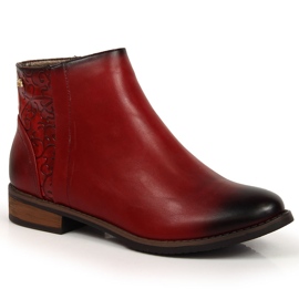 M. DASZYŃSKI Rojo Botas cálidas Jodhpur para mujer Daszyński SAN4B