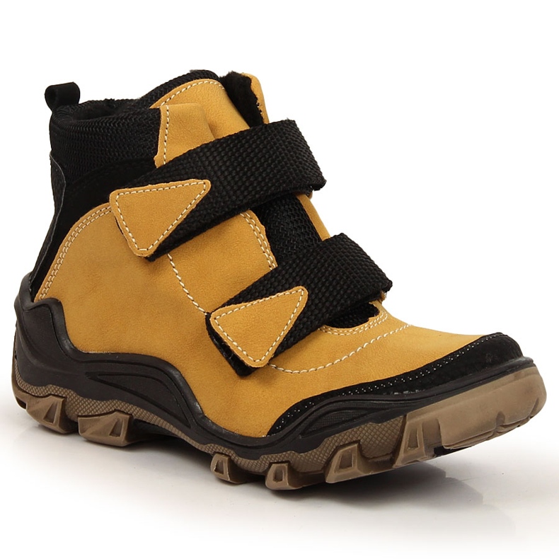 Zapatos niño calentitos con cierre adhesivo camel Kornecki 6394 marrón