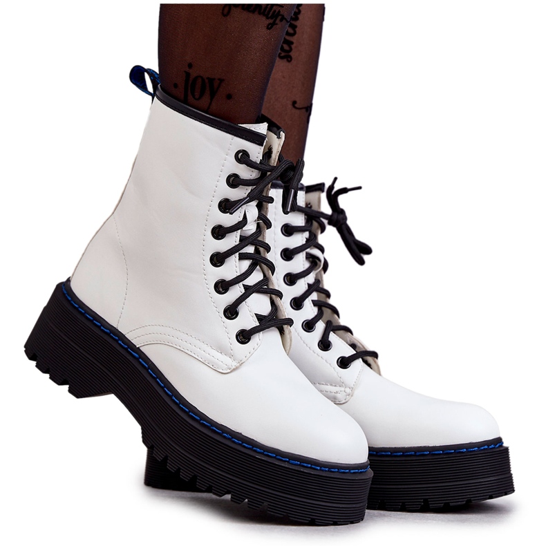 Botas Atadas Mujer Glany Blanco Callie Botas Atadas Mujer Glany Blanco Callie
