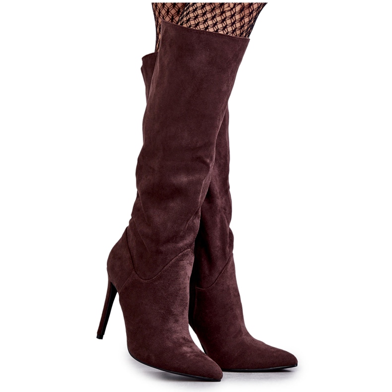 WS1 Botas clásicas de ante marrón sobre un marrón Ameya