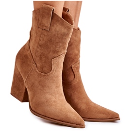 FB1 Botas Cowboy Mujer Ante Camel Mindy marrón