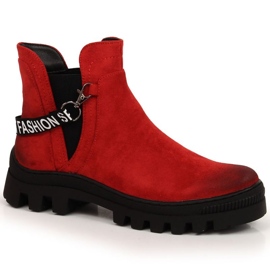 Botines Chelsea de ante sobre plataforma Potocki W WOL105B rojo