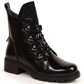 S.Barski Botas con lentejuelas lacadas S. Bararski W OLI180 negro